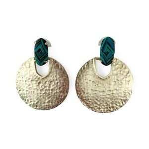 Kendra Scott Deena Gold proto stone Statement Earrings NWT